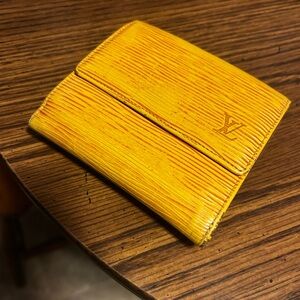 Louis Vuitton Purple and Yellow Epi Compact Wallet